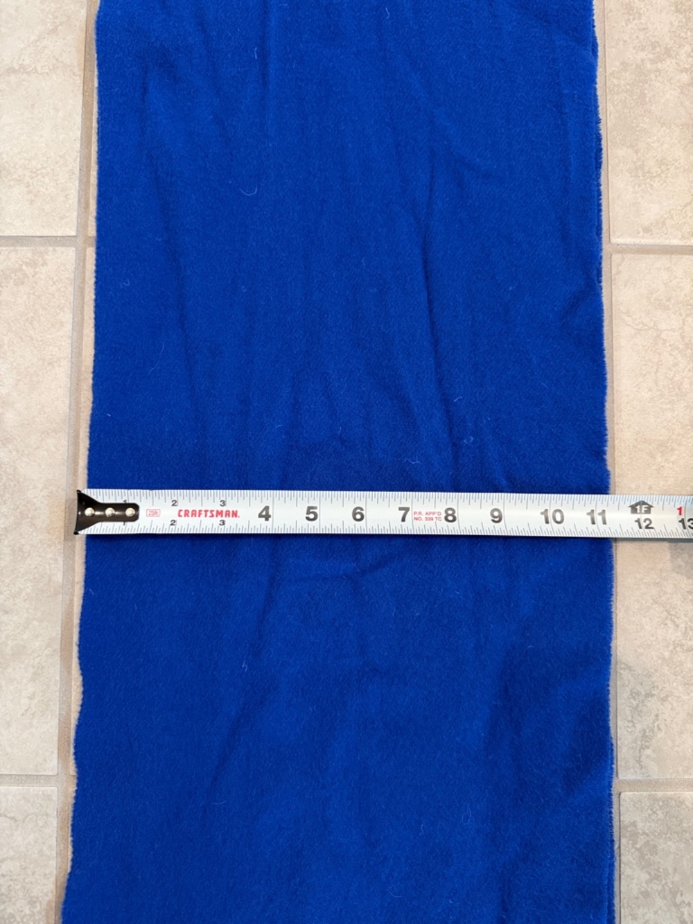 POLO Ralph Lauren Cobalt Blue Fringed Wool Scarf with Pony Embroidery - Picture 7 of 9